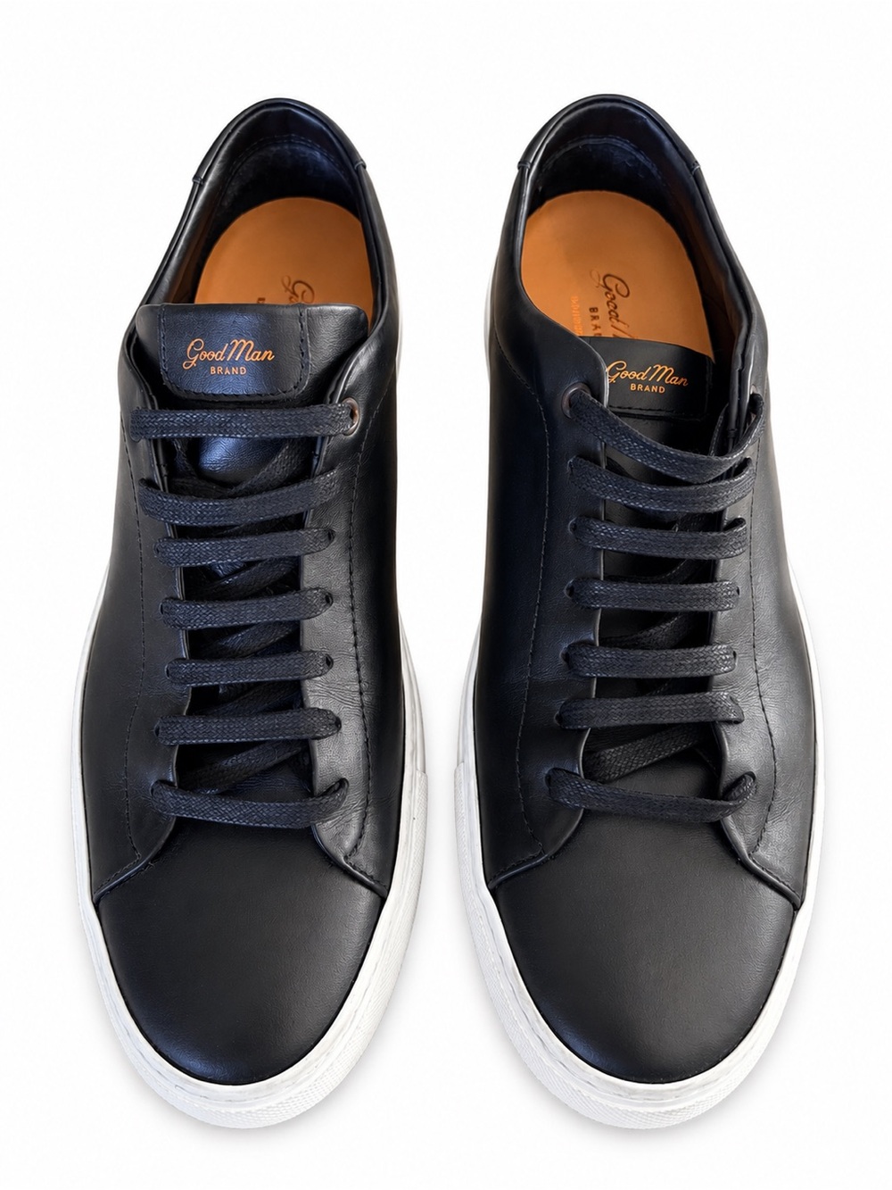 Good Man Brand Italian Leather Sneakers Black White Sole Size 10 | Made in Italy